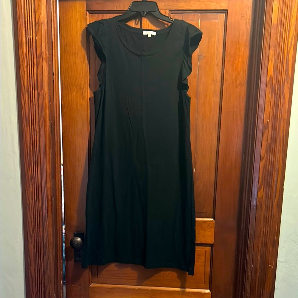 Z Supply Black A-line Mini Dress with Flutter Sleeves